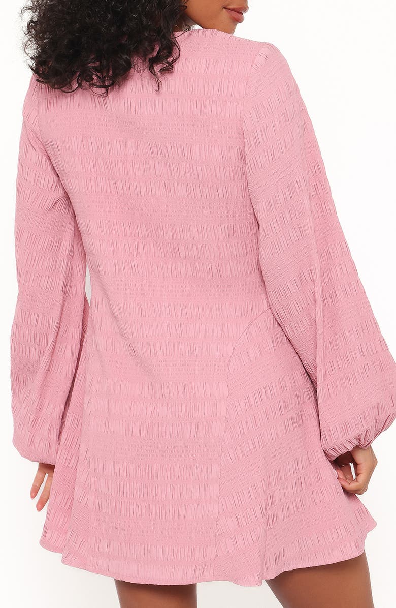 Petal & Pup Amaya Smock Detail Long Sleeve Minidress, Alternate, color, Pink