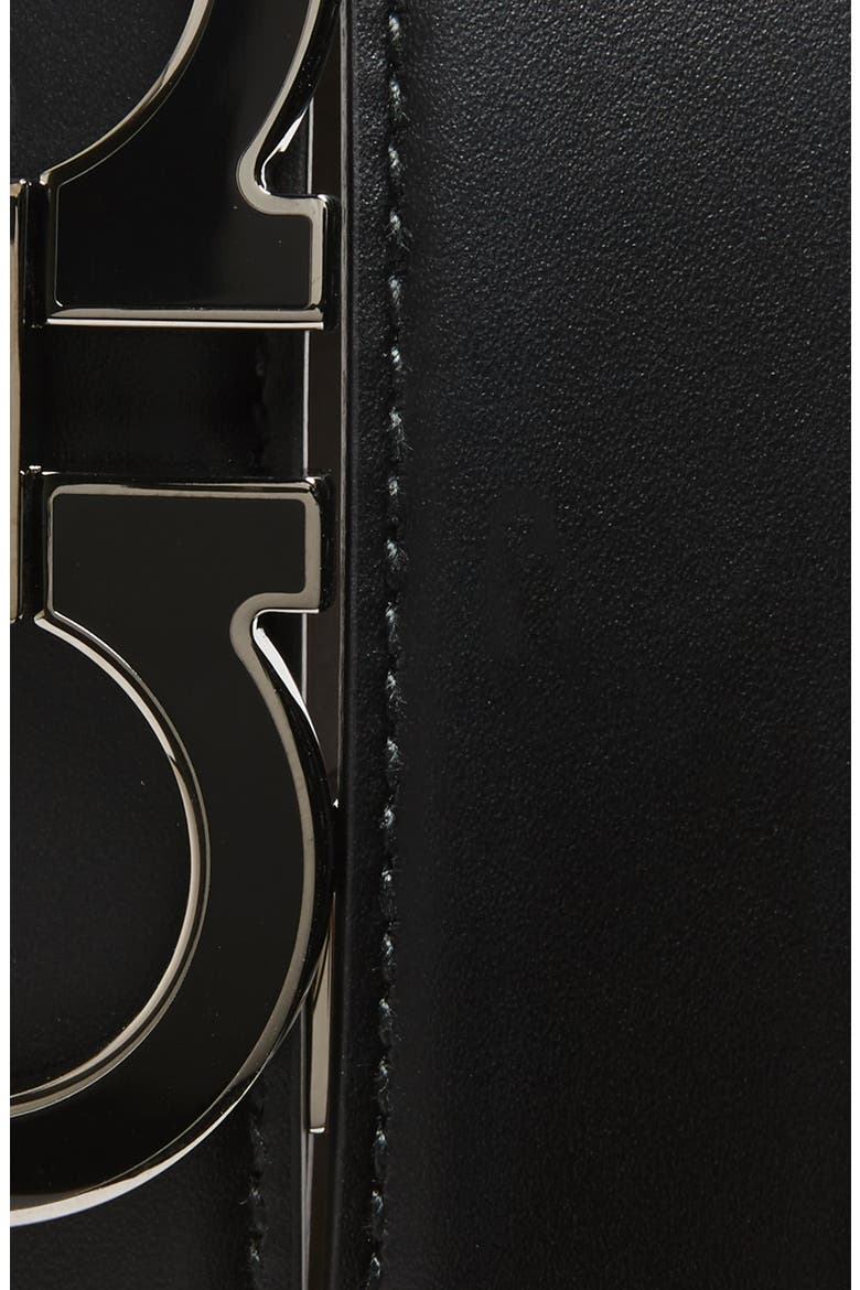 Double Gancio Leather Belt, Alternate, color, BLACK