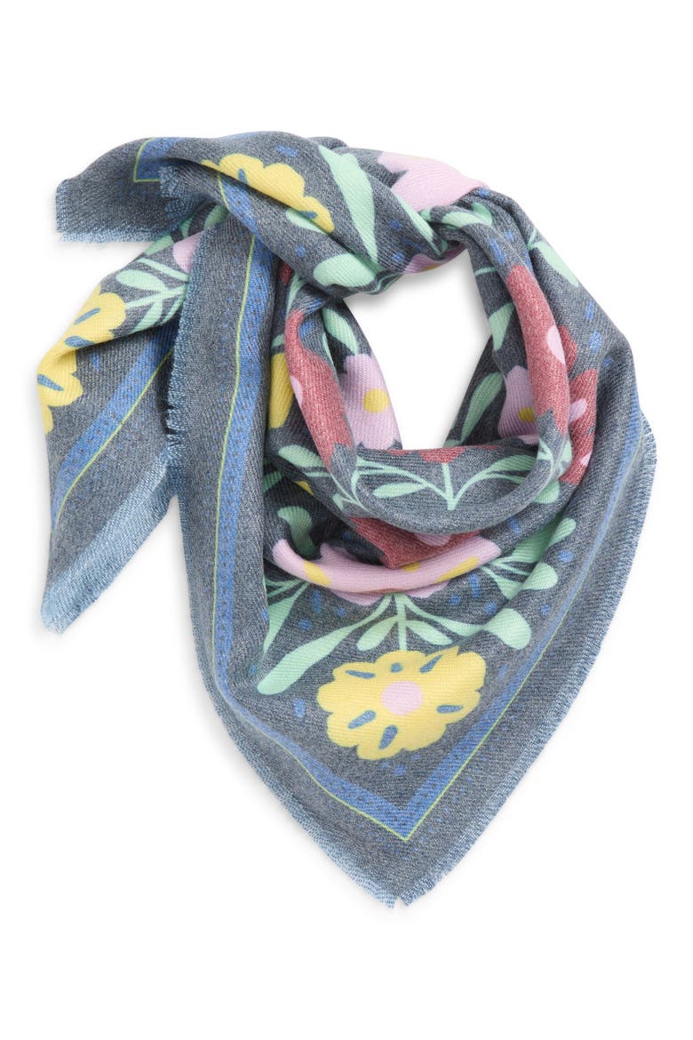Fringe Bandana Scarf, Alternate, color, NAVY FLORAL