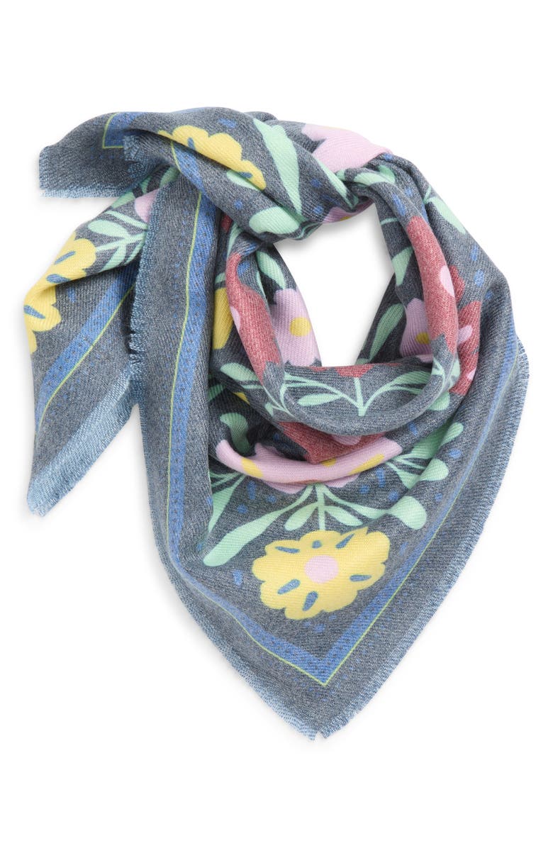 Treasure & Bond Fringe Bandana Scarf, Alternate, color, Navy Floral