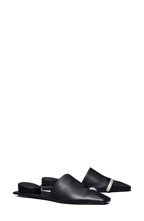 Tory Burch Pointed Toe Pierced Mule In Black