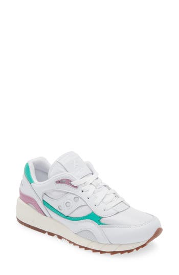Saucony Shadow 6000 Running Shoe In White/aqua