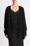 Vince Oversize Wool Blend Double Knit Cardigan