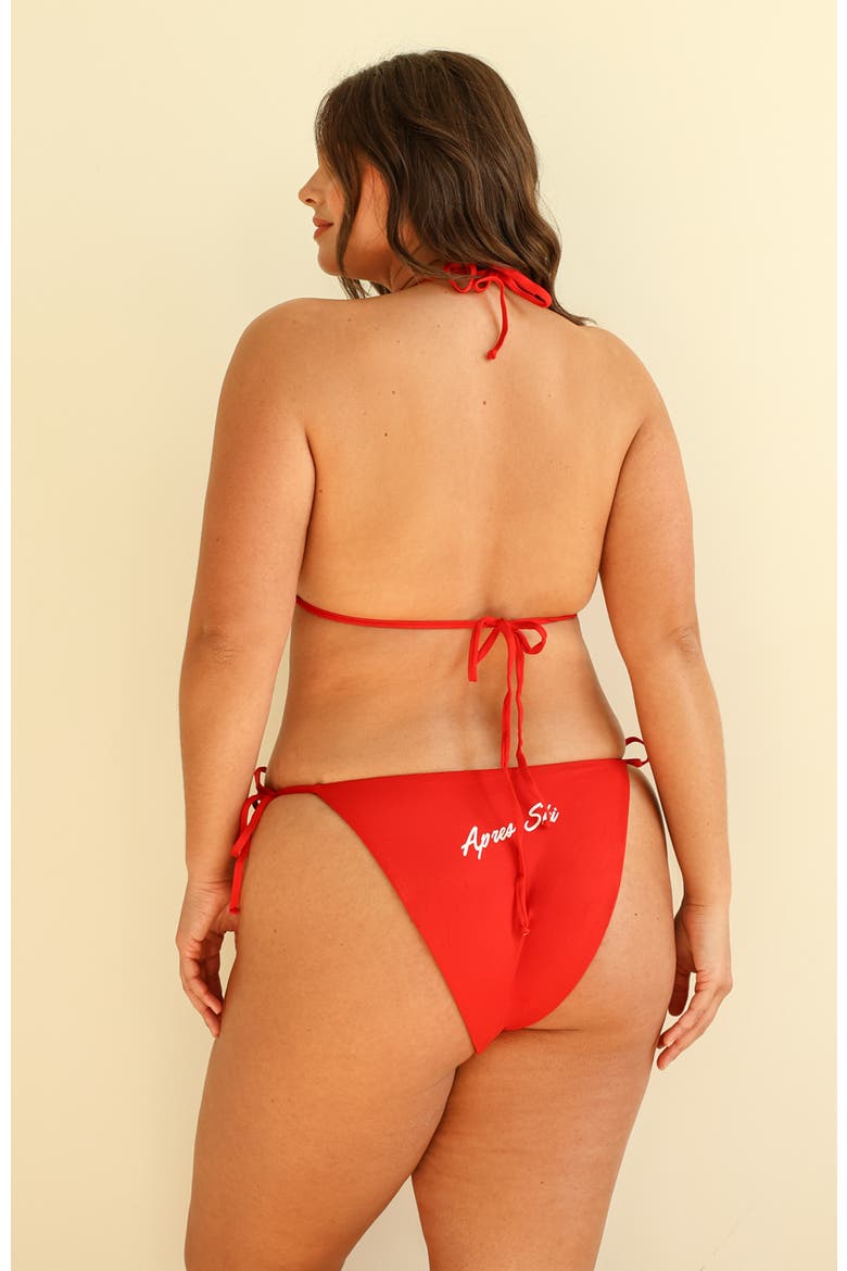 Palm Triangle Bikini Top, Alternate, color, Chili