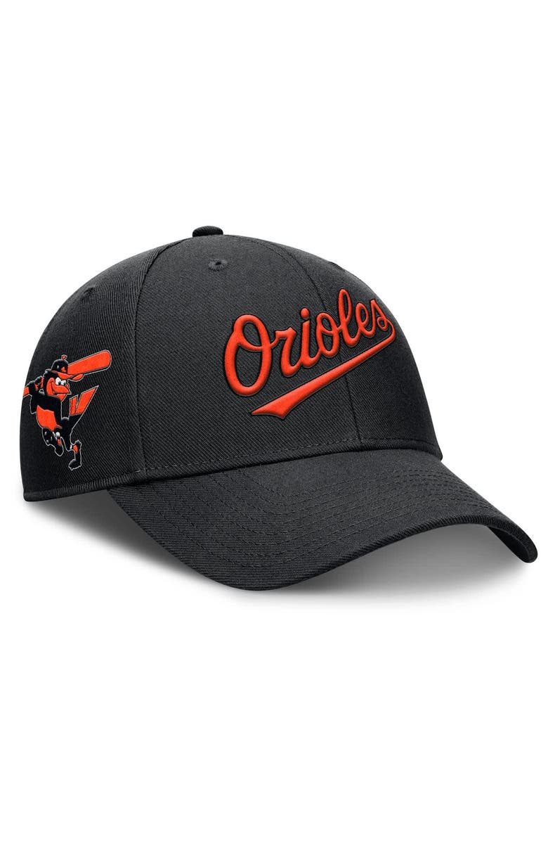 Nike Men's Nike Black Baltimore Orioles Rise Gaberdine Adjustable Hat, Main, color, 
