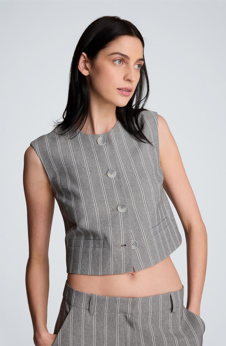 Kenneth Cole Pinstripe Boxy Vest, Alternate, color, 