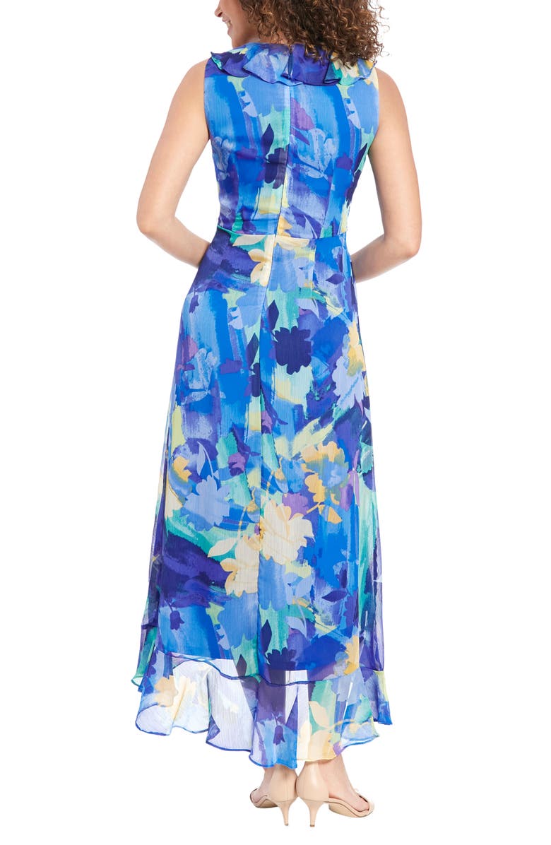 London Times Yuryu Floral Ruffle Wrap Dress, Alternate, color,