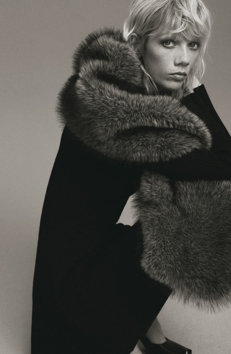 MANGO Long Sleeve Rib Sweater Dress, Alternate, color,