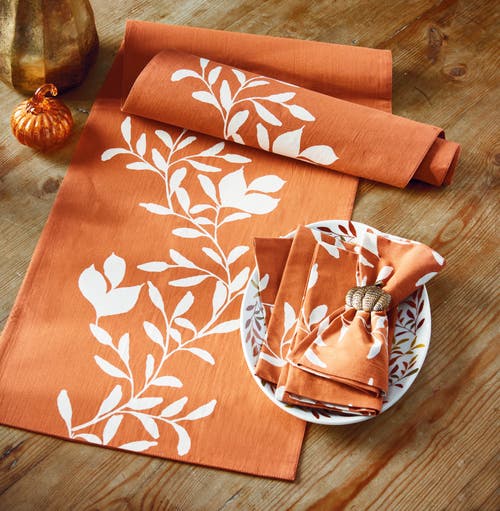Tag Autumn Botanical Cloth Napkins In Orange