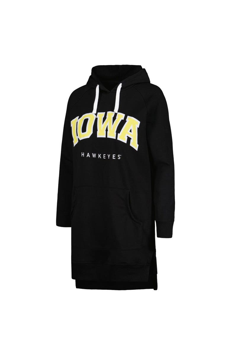 GAMEDAY COUTURE Women's Gameday Couture Black Iowa Hawkeyes Take a Knee Raglan Hooded Sweatshirt Dress, Alternate, color, Black