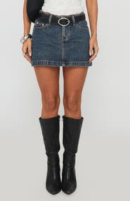 Princess Polly Nickei Nonstretch Denim Miniskirt