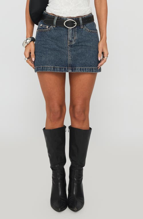 Princess Polly Nickei Nonstretch Denim Miniskirt In Blue