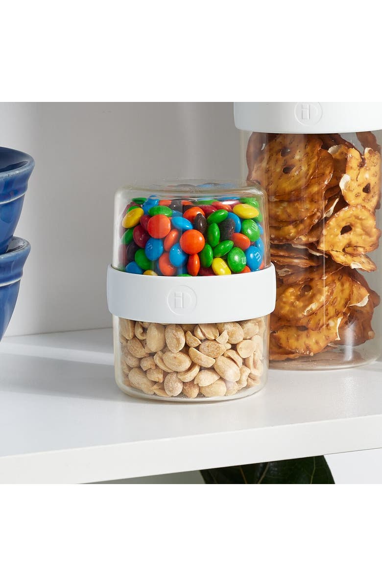 iDesign Small Stack 'n Snack Food Containers - Stackable Snack Containers - Set of 4 - Clear/White, Alternate, color, Clear/White