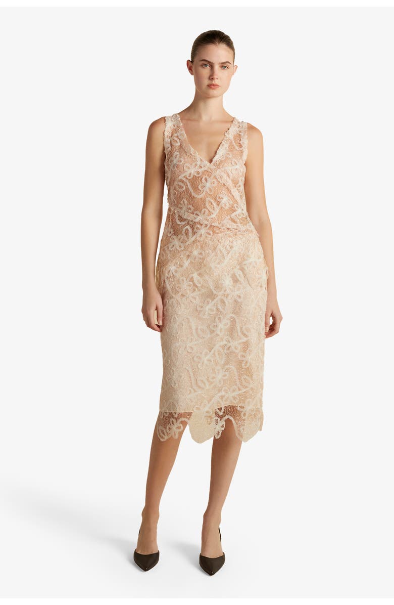Marina Moscone Lace Tubino, Alternate, color, Nude