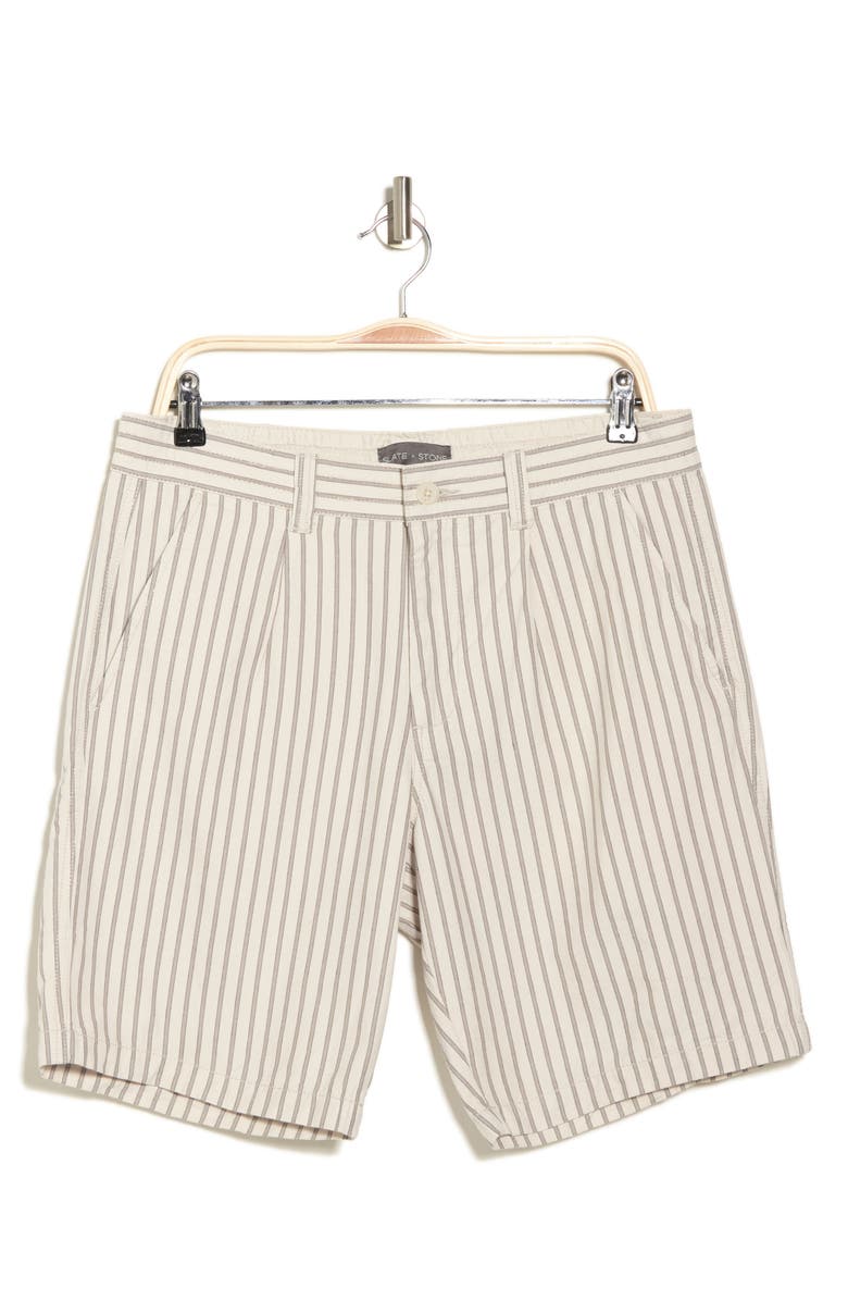 Slate & Stone Stripe Pleated Chino Shorts, Alternate, color,