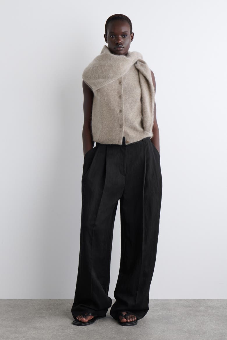 Brushed-Cashmere Vest, Alternate, color, BEIGE