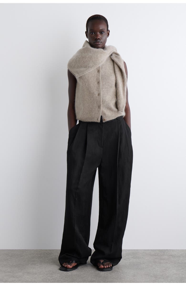 COS Brushed-Cashmere Vest, Alternate, color, Beige