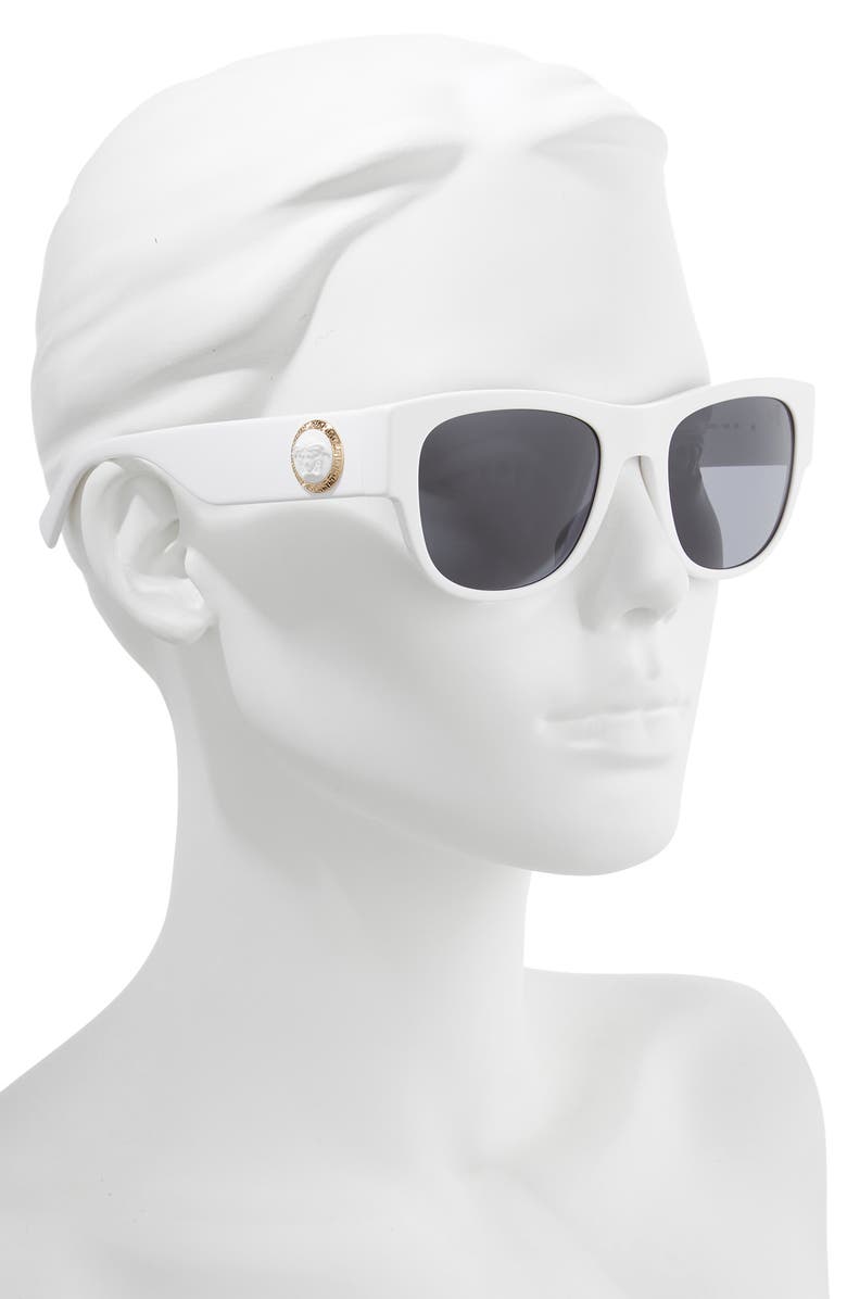 Versace 55mm Square Sunglasses, Alternate, color, White/ Grey Solid