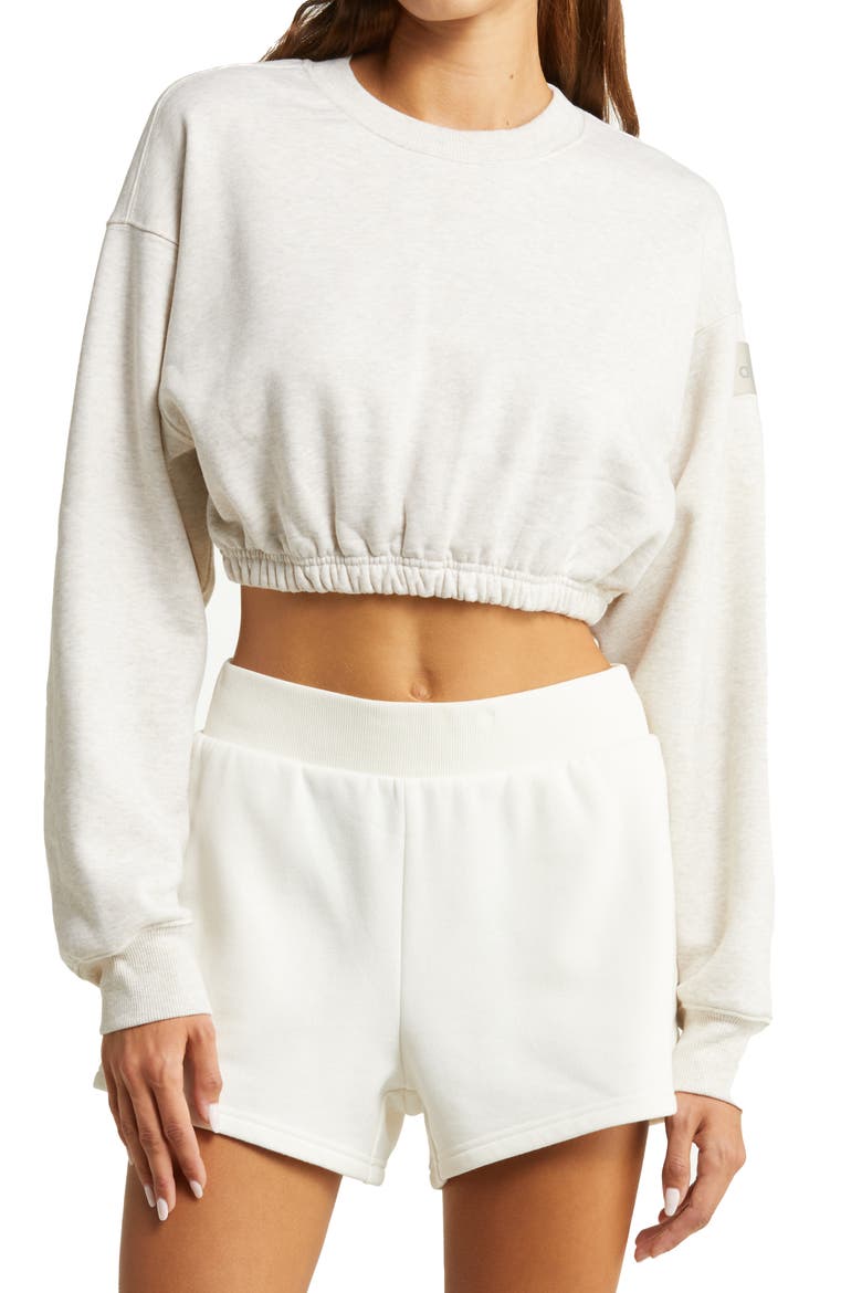 Devotion Crop Sweatshirt, Main, color, OATMEAL HEATHER