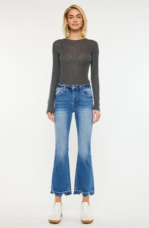 Volumina Essentials High Rise Crop Bootcut Jeans