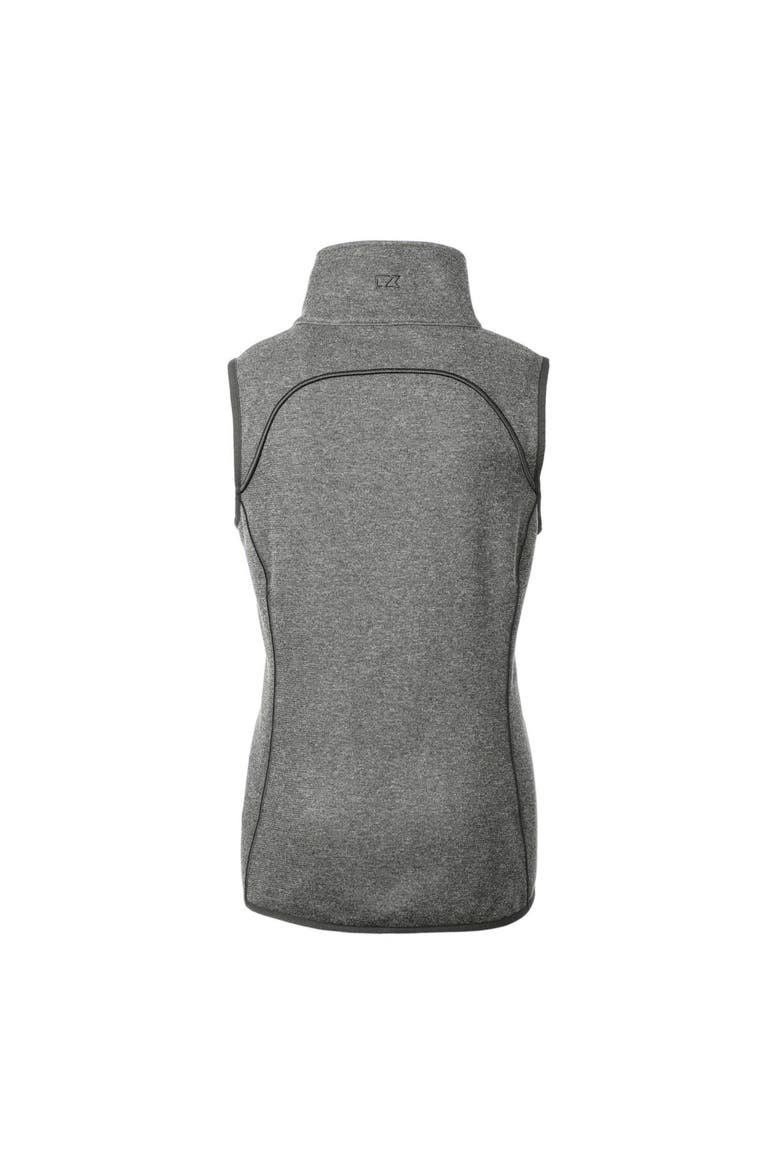 Women's Cutter & Buck  Heather Gray New Hampshire Fisher Cats Mainsail Sweater Knit Asymmetrical Full-Zip Vest, Alternate, color, Heather Gray