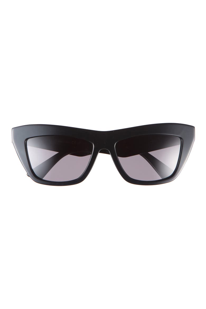55mm Cat Eye Sunglasses, Main, color, BLACK BLACK GREY