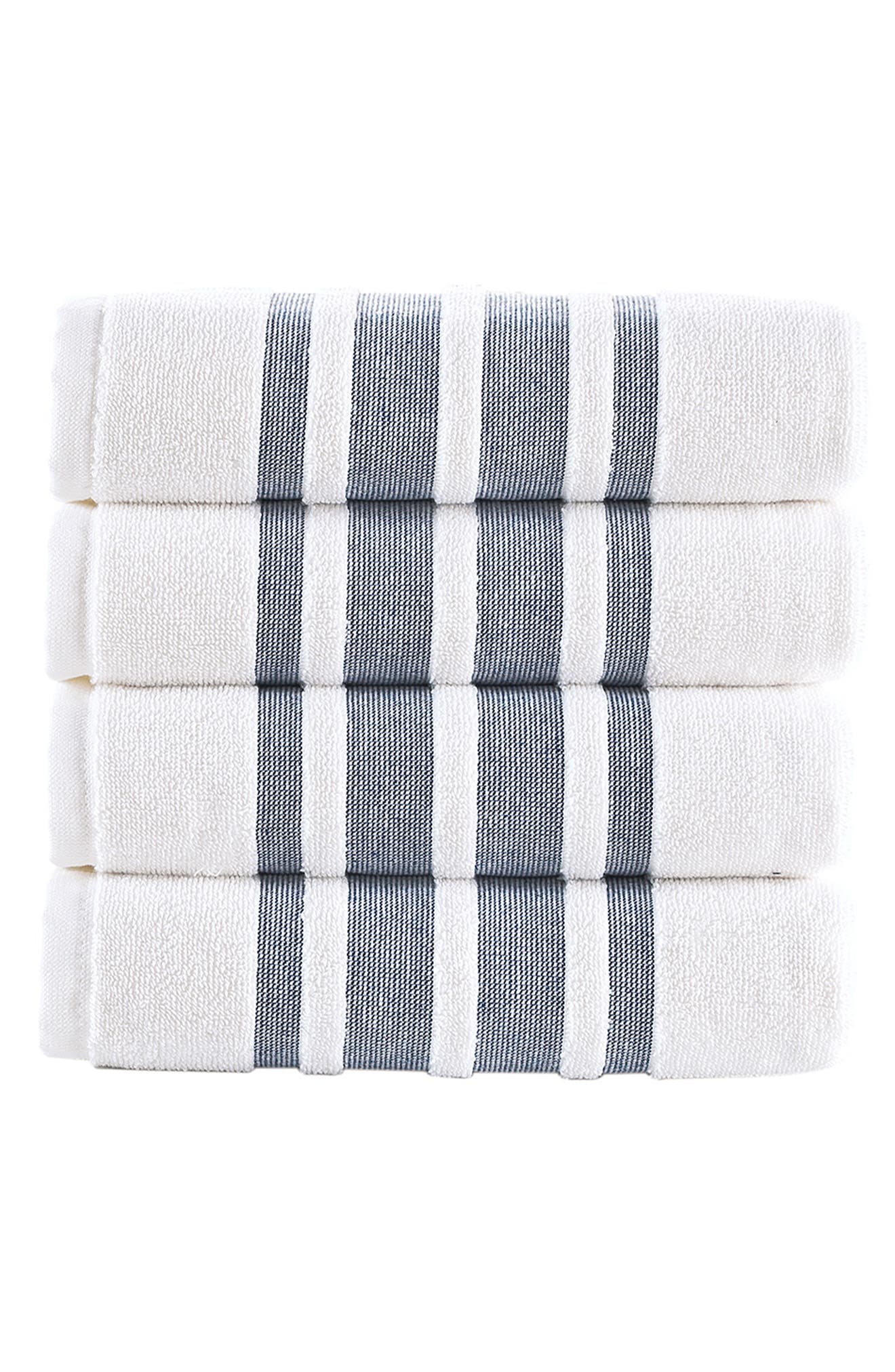 Brooks Brothers Contrast Border 4-Piece Towel Set