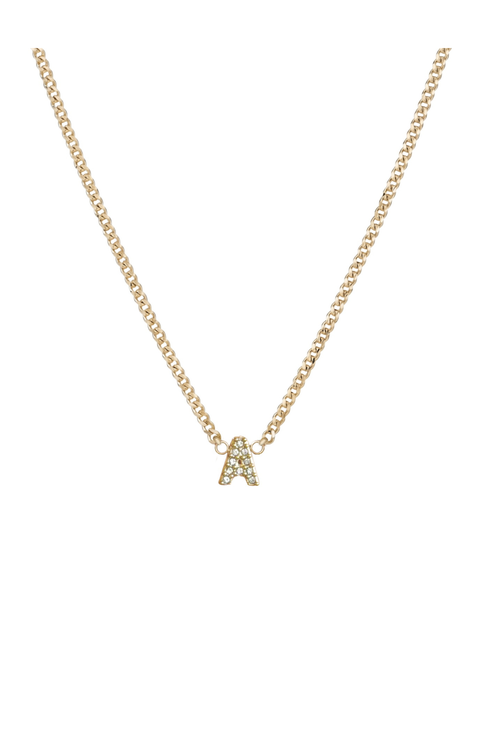Pavé Initial 14k Gold Filled Necklace