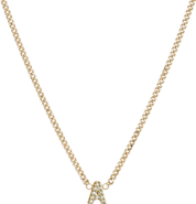 CUFFED BY NANO Pavé Initial 14k Gold Filled Necklace