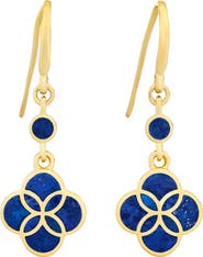 Jan Leslie Petal Gemstone With 18K Gold Overlay Sterling Drop Earring
