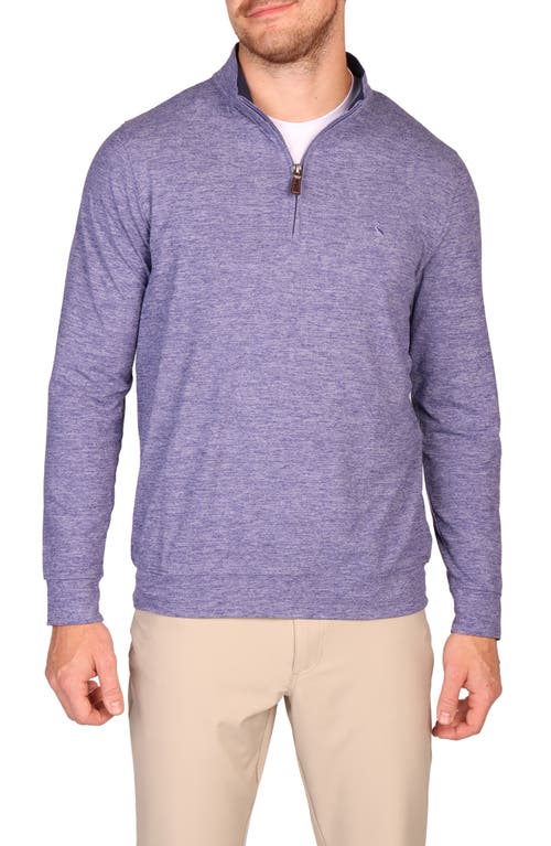 Tailorbyrd Brushed Mélange Quarter Zip Pullover In Purple