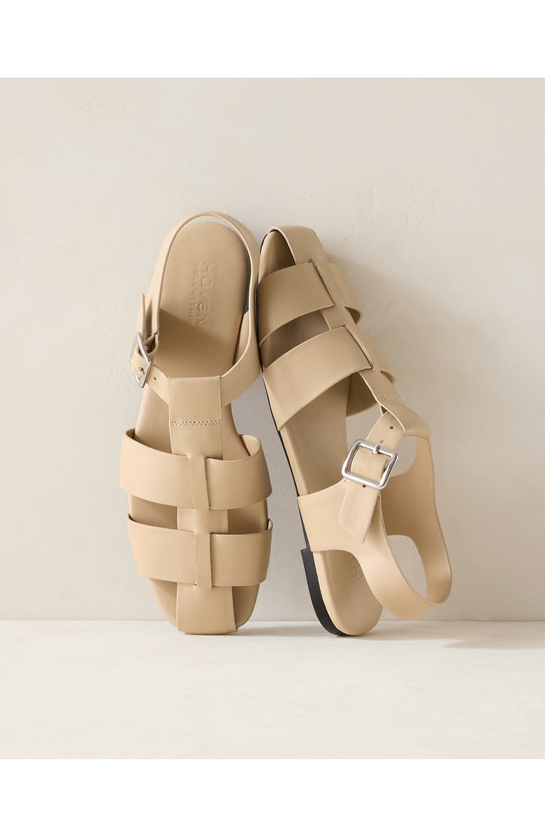 Haven Well Within Leather Fisherman Sandals, Main, color, Willow Bark