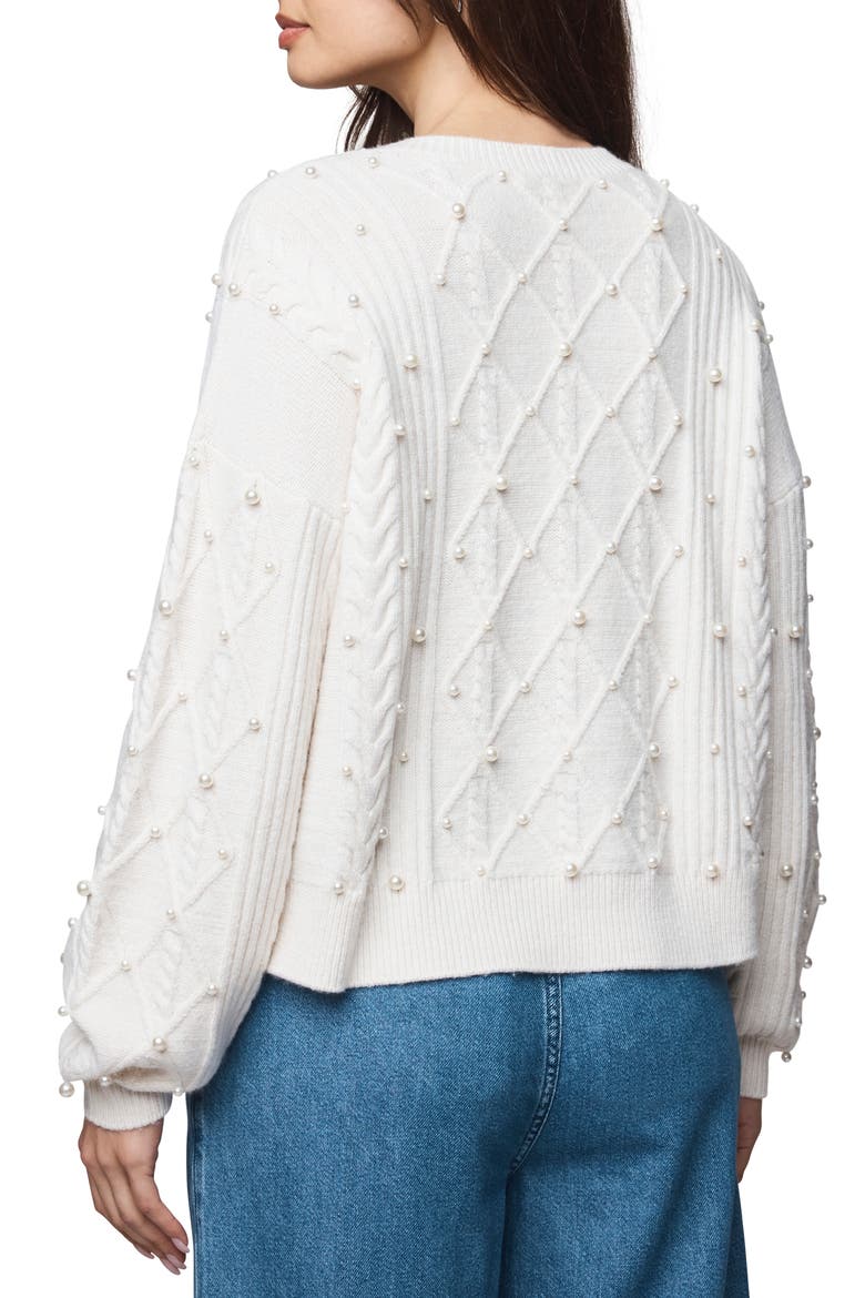 Demi Pearly Bead Sweater, Alternate, color, PALE OAK WHITE HEATHER