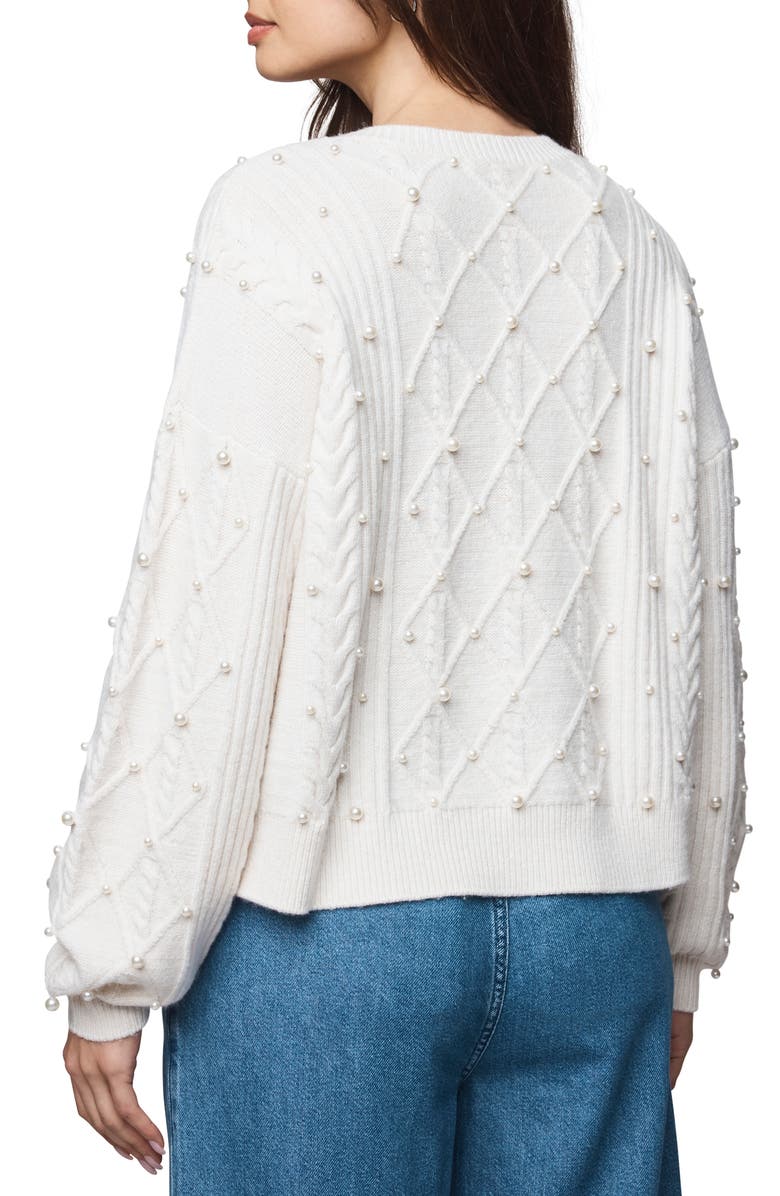 Splendid Demi Pearly Bead Sweater, Alternate, color, Pale Oak White Heather