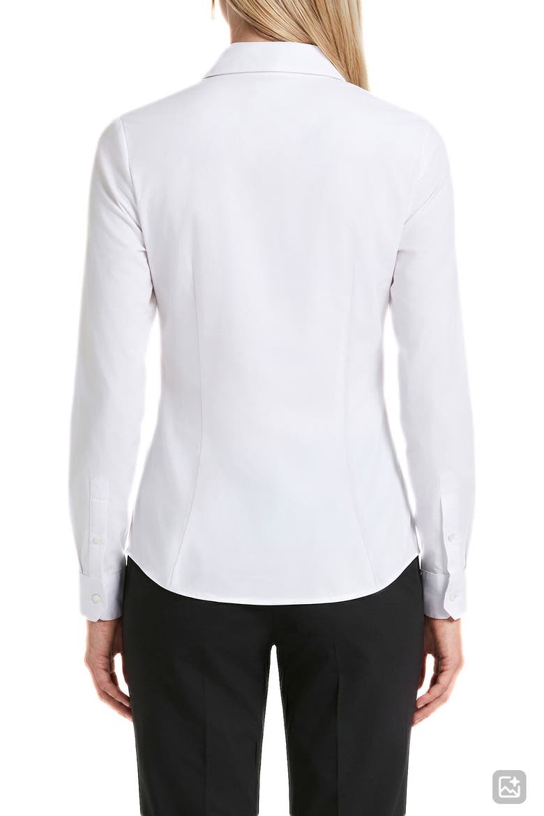 Cotton Blend Poplin Button-Up Shirt, Alternate, color, BRIGHT WHITE
