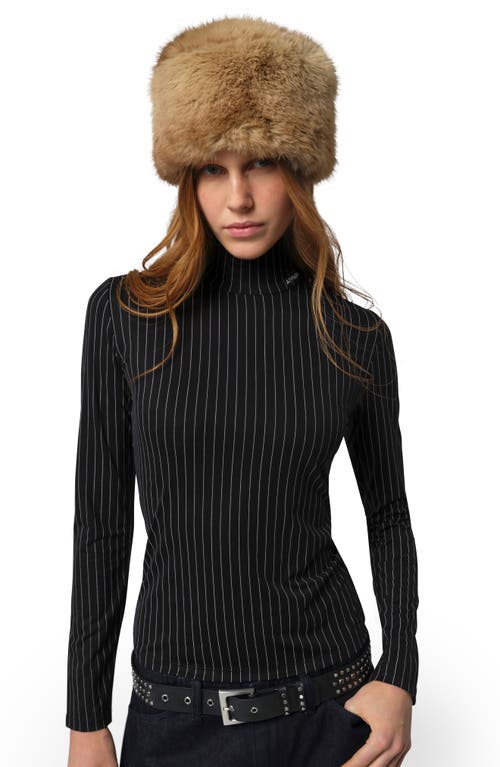 Apparis Margot Faux Fur Pillbox Hat In Brown