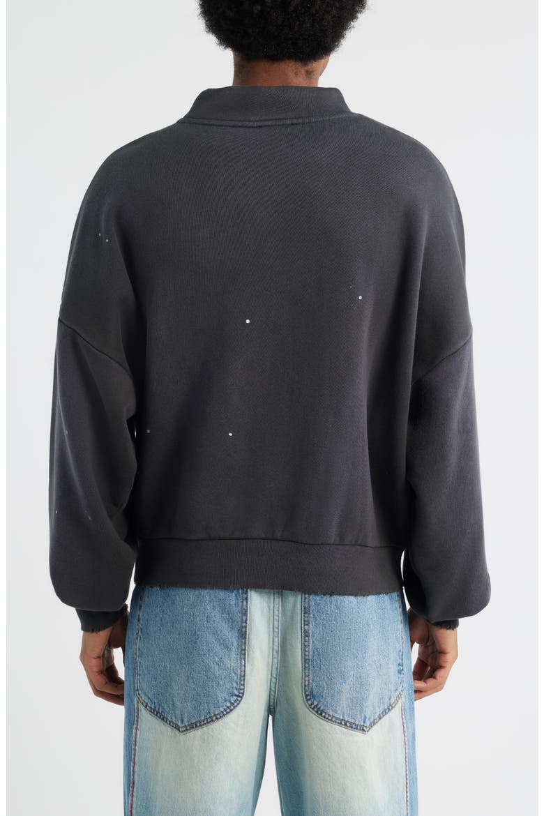 Monochrome Mock Neck Sweatshirt, Alternate, color, CARBON
