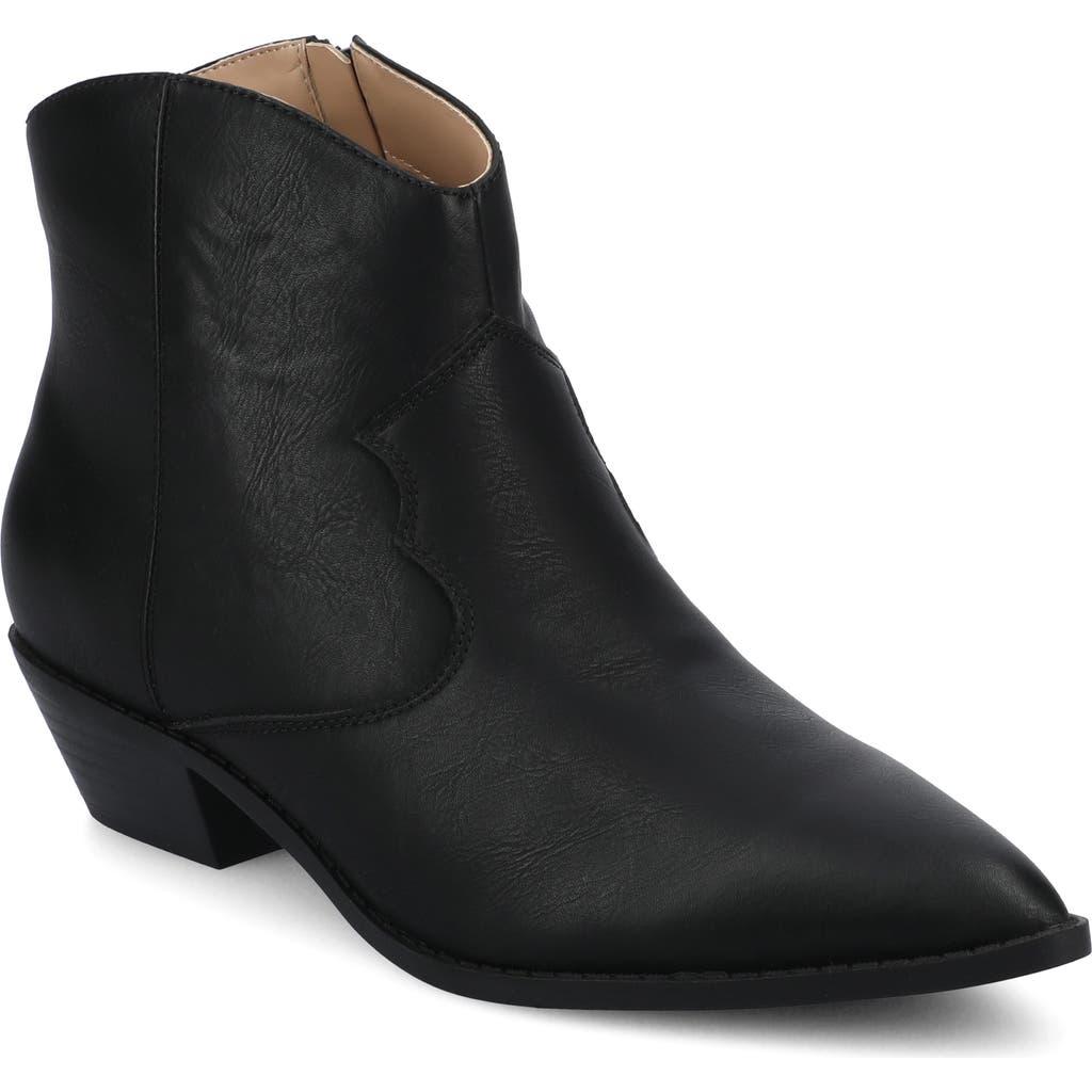 Journee Collection Taliah Western Ankle Boot In Black