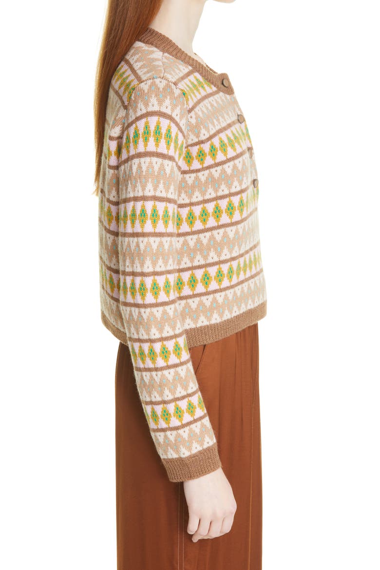 Fair Isle Merino Wool Henley Sweater, Alternate, color, TAN MULTI