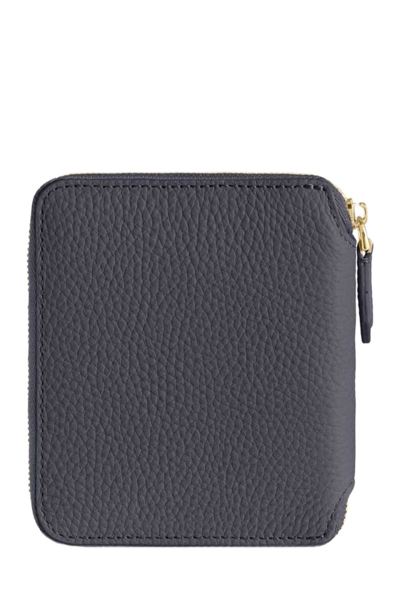 Small Leather Zip Around Wallet, Alternate, color, Graphite Sky