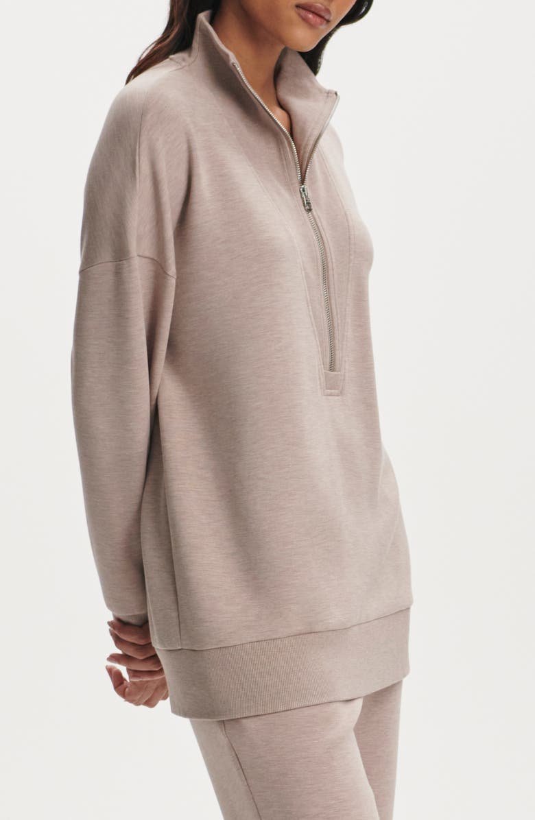 Varley Masie Long Half Zip Sweatshirt, Alternate, color, Taupe Marl