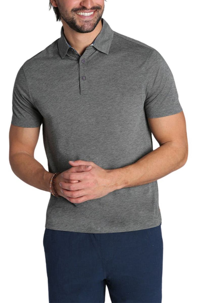 JACHS Stretch Polo, Main, color, Charcoal