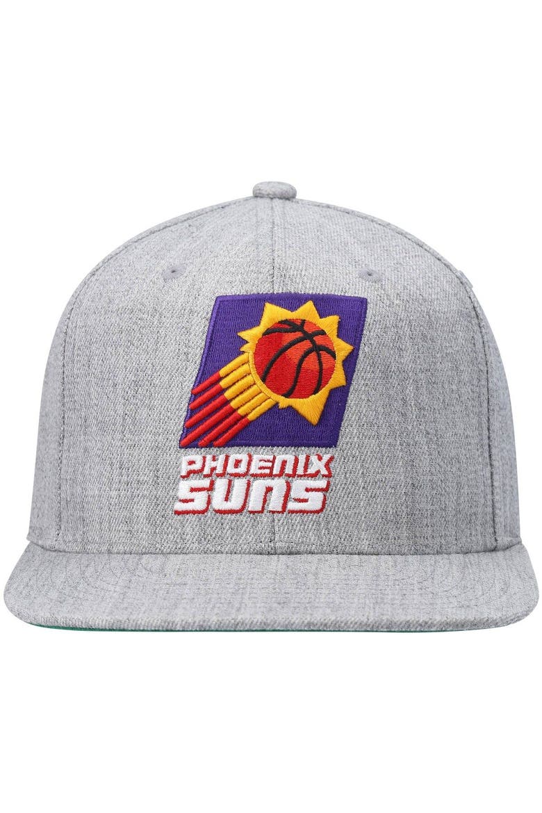 Men's Mitchell & Ness Heathered Gray Phoenix Suns Hardwood Classics Team 2.0 Snapback Hat, Alternate, color, Heather Gray