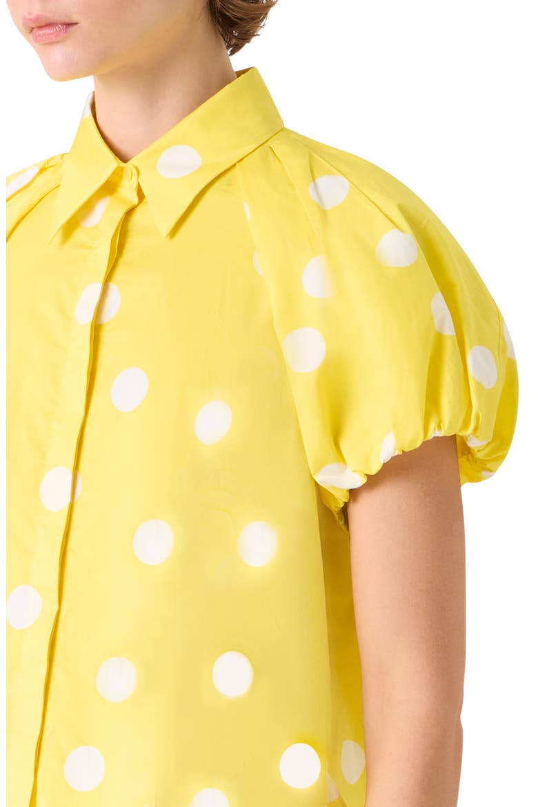 Polka Dot Cotton Poplin Shirt, Alternate, color, LEMON ZING-CREAM