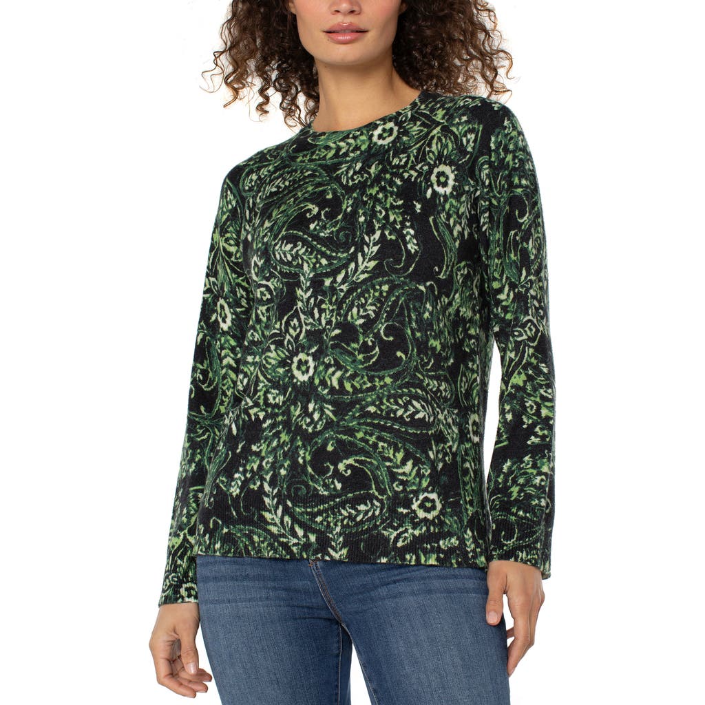 Liverpool Los Angeles Print Sweater In Green