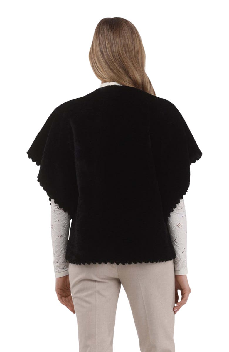 GORSKI Reversible Collarless Genuine Shearling Jacket, Alternate, color, Black/Black