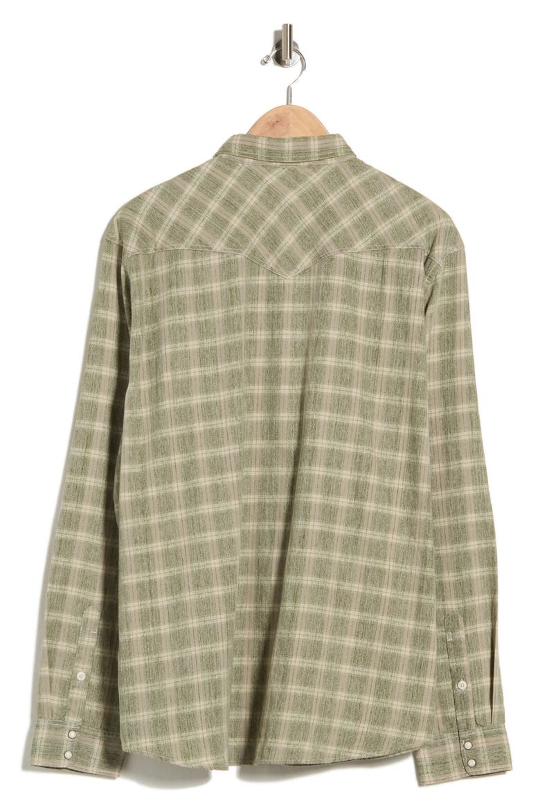 Long Sleeve Plaid Western Shirt, Alternate, color, DUSTY OLIVE