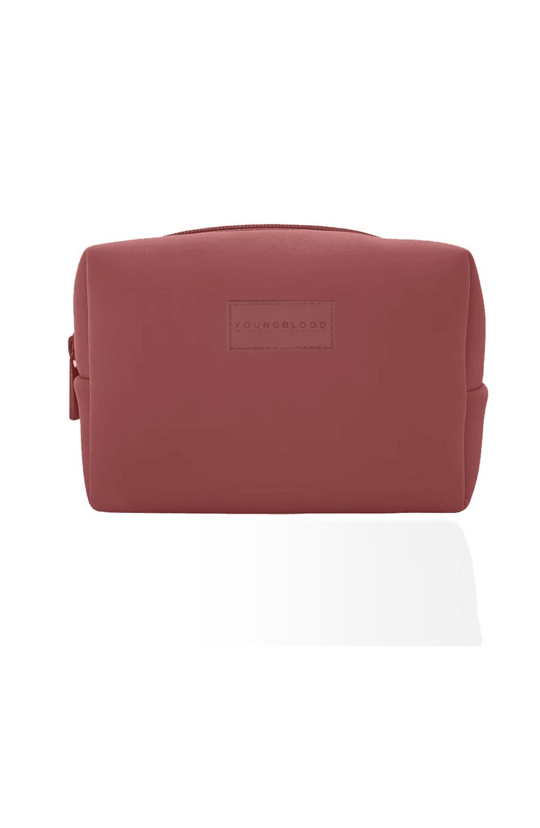 Youngblood Mineral Cosmetics YB Neoprene Makeup Bag, Main, color, Marsala