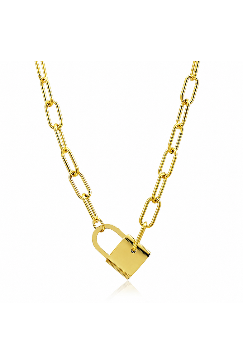 Scarlett Lock Necklace, Alternate, color, Gold