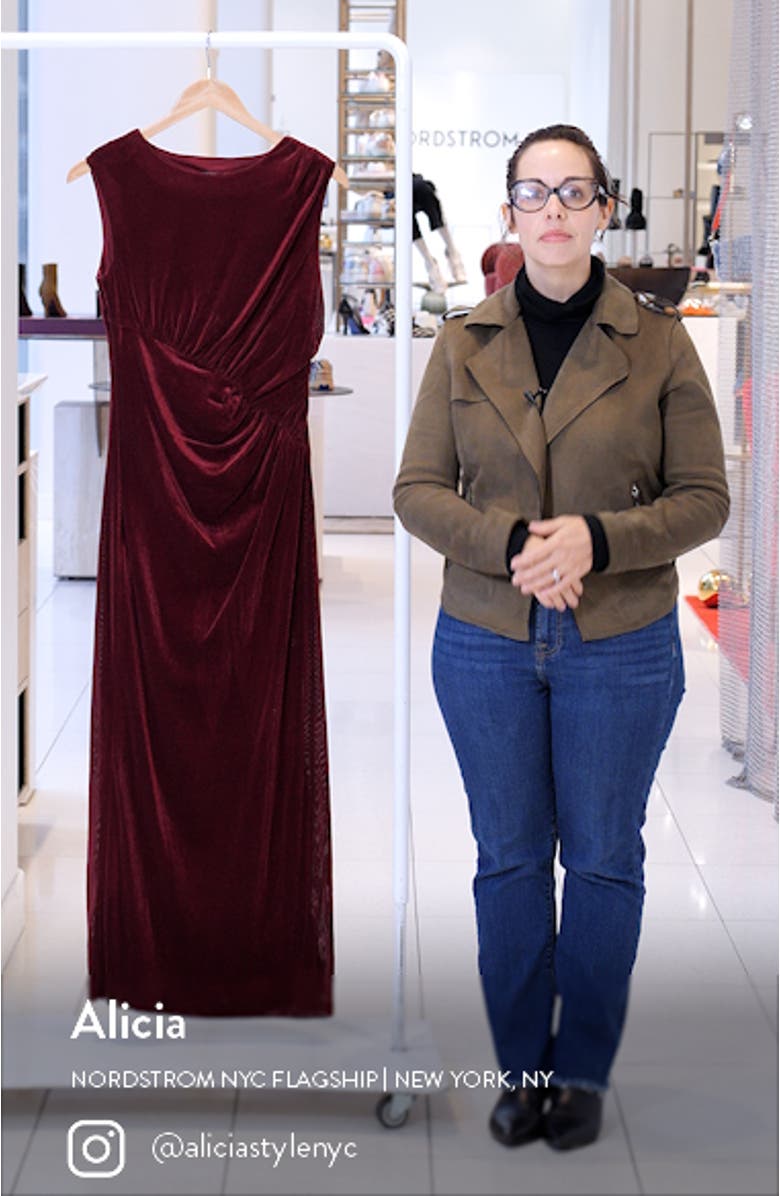 Shirred Velvet Gown, sales video thumbnail